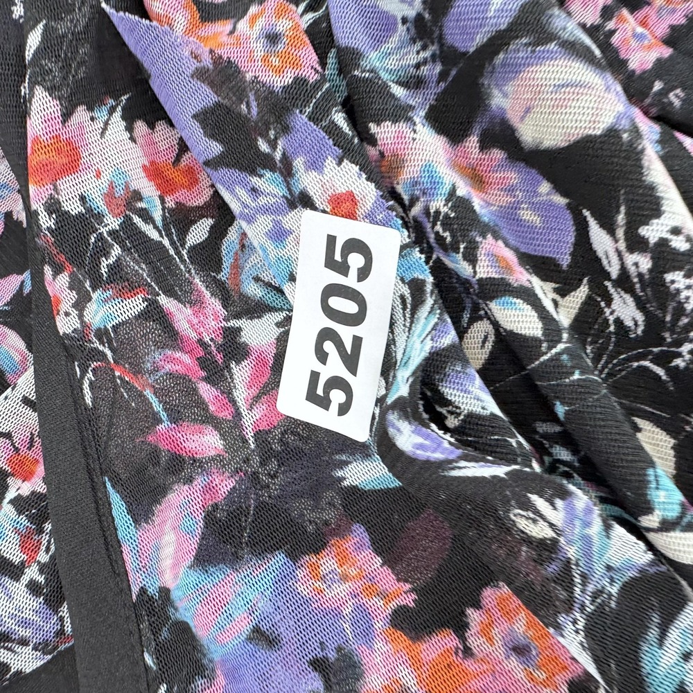 Apt. 9 Dress Womens Large Black Floral Chiffon Wrap Maxi Ruffle Hem Lined - Picture 11 of 11